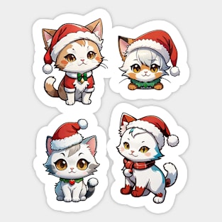 Christmas Cats Set Sticker